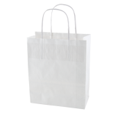 Papieren tas wit en bruin 180x220x80 mm Papieren tas wit en bruin 180x220x80 mm