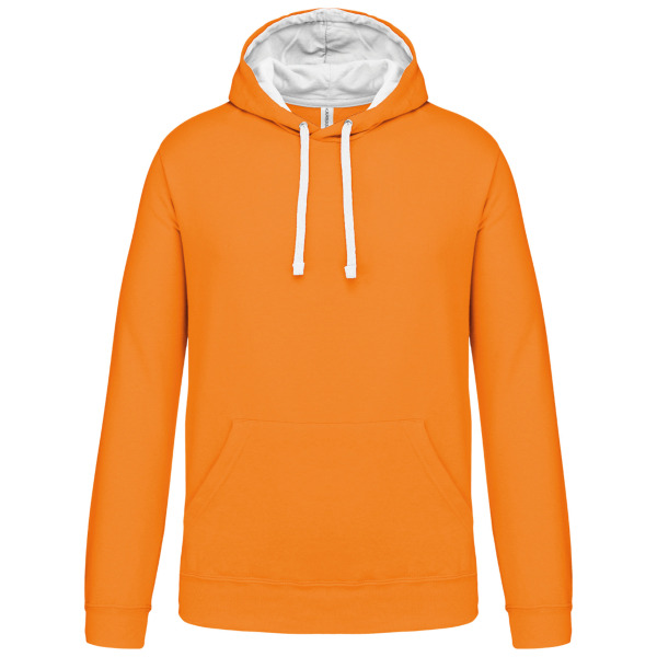 Hooded sweater met gecontrasteerde capuchon Orange / White XL