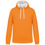 Hooded sweater met gecontrasteerde capuchon Orange / White 3XL