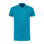 L&S Polo Basic Cot/Elast SS for him turquoise XXL