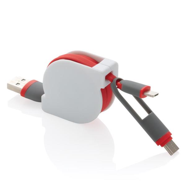3-in-1 retractable cable, red