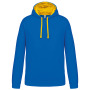 Hooded sweater met gecontrasteerde capuchon Light Royal Blue / Yellow 3XL