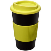 Americano® 350 ml geïsoleerde beker met grip - Zwart/Lime