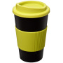 Americano® 350 ml geïsoleerde beker met grip - Zwart/Lime