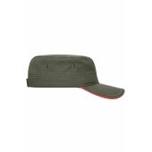 MB6555 Military Sandwich Cap - olive/red - one size