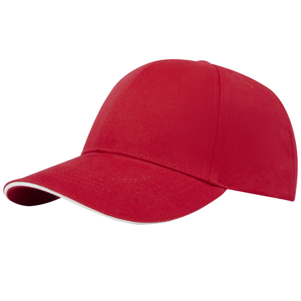 Topaz 6 panel GRS recycled sandwich cap - Red