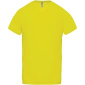 Heren-sport-t-shirt V-hals Fluorescent Yellow XS