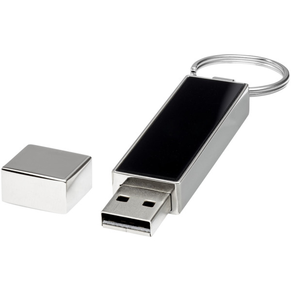 Rechthoekige oplichtende USB - Zwart/Blauw - 32GB