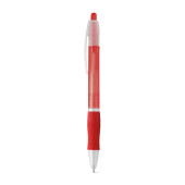 Slim frosted balpen met grip blauwe inkt