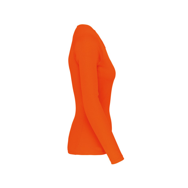 Damessportshirt Lange Mouwen Fluorescent Orange XS