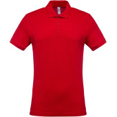 Men's short-sleeved piqué polo shirt Red 3XL