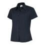 Ladies Poplin Half Sleeve Shirt - XL - Navy