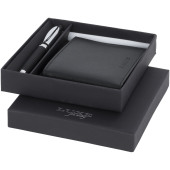 Baritone ballpoint pen and wallet gift set - Solid black