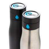 Aqua hydratatie RVS fles, zwart, blauw