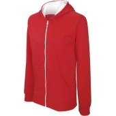 Kindersweater met rits en capuchon Red / White 12/14 ans