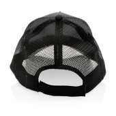 Impact AWARE™ 5 panel recycled katoenen truckercap, zwart