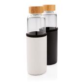 Borosilicaatglas fles met PU sleeve, wit