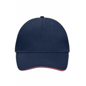 MB6526 5 Panel Sandwich Cap - navy/red - one size