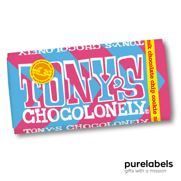 Tony's chocolonely melk chocolate chip cookie