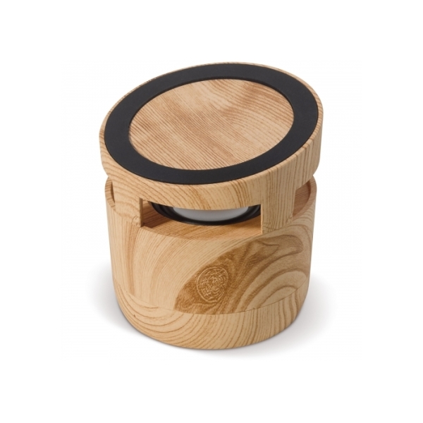 Bedrukte houten speaker met draadloos laadstation 5W