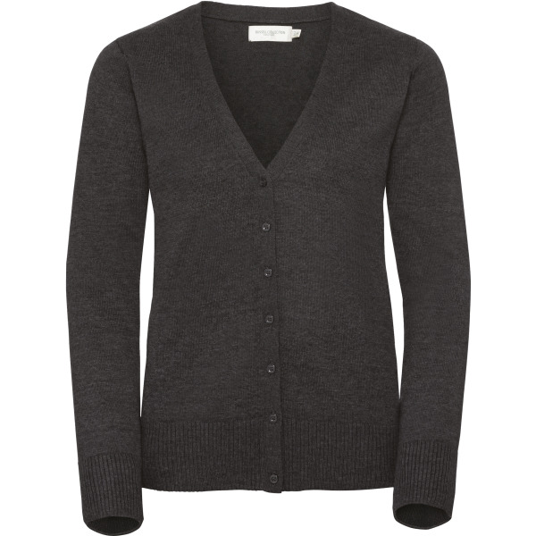 Ladies' V-neck Knitted Cardigan Charcoal Marl XL