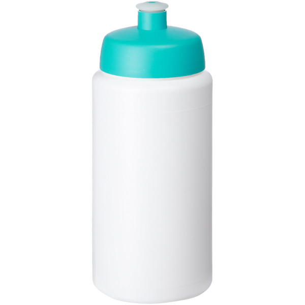 Baseline® Plus grip 500 ml sports lid sport bottle - White/Aqua