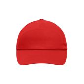 MB002 5 Panel Promo Cap Laminated signaal-rood one size