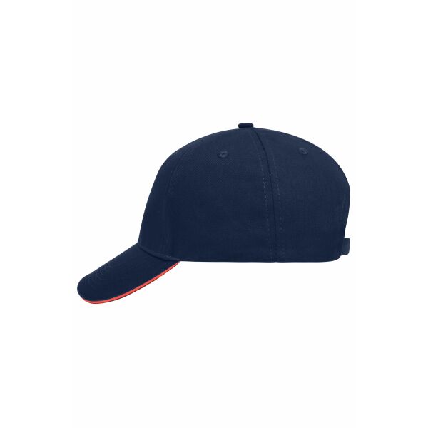 MB6526 5 Panel Sandwich Cap - navy/red - one size