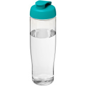 H2O Active® Tempo 700 ml sportfles met flipcapdeksel - Transparant/Aqua blauw