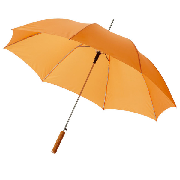 Lisa 23'' automatische paraplu met houten handvat - Oranje