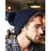 Verbier Fur Pop Pom Chunky Beanie