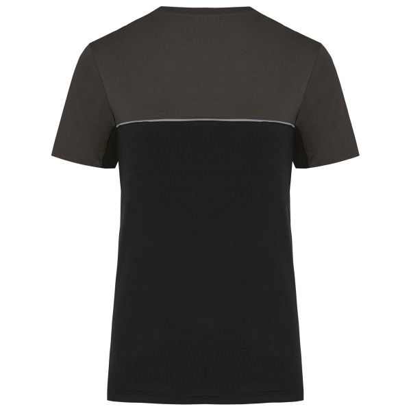 Ecologisch en tweekleurig uniseks T-shirt met korte mouwen Black / Dark Grey 5XL