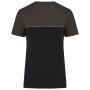 Ecologisch tweekleurig uniseks T-shirt met korte mouwen Black / Dark Grey 5XL