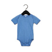 Baby Jersey Short Sleeve One Piece - Heather Columbia Blue - 3-6