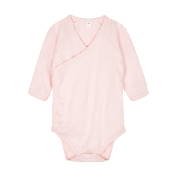 Baby Long Sleeve Kimono Bodysuit - Powder Pink - 3-6