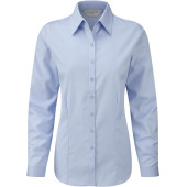 Ladies Long Sleeve Herringbone Shirt Light Blue XS