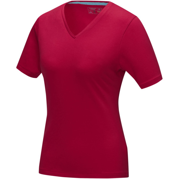 Kawartha short sleeve women's GOTS organic V-neck t-shirt - Red - XS