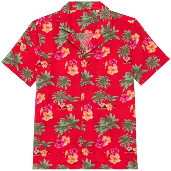 Overhemd met Hawaïaanse print heren - 120 g Red Hawaiian XXL