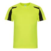 AWDis Cool Contrast Wicking T-Shirt, Electric Yellow/Jet Black, XXL, Just Cool