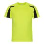 AWDis Cool Contrast Wicking T-Shirt, Electric Yellow/Jet Black, L, Just Cool
