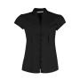 Women's Tailored Fit Mandarin Collar Blouse SSL - Black - 2XL
