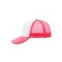 MB070 5 Panel Polyester Mesh Cap wit/neon-roze one size