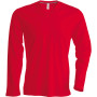 T-shirt V-hals lange mouwen Red S