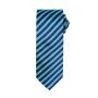 Double Stripe Tie, Turquoise Blue/Navy, ONE, Premier