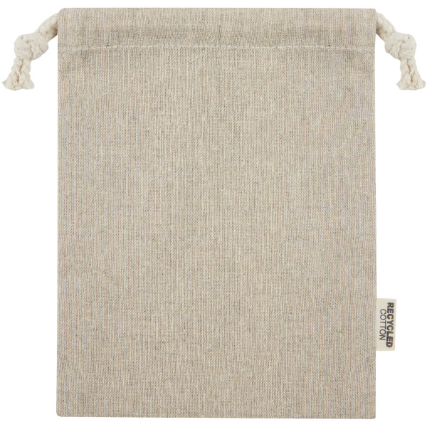 Pheebs 150 g/m² GRS recycled cotton gift bag small 0.5L - Heather natural