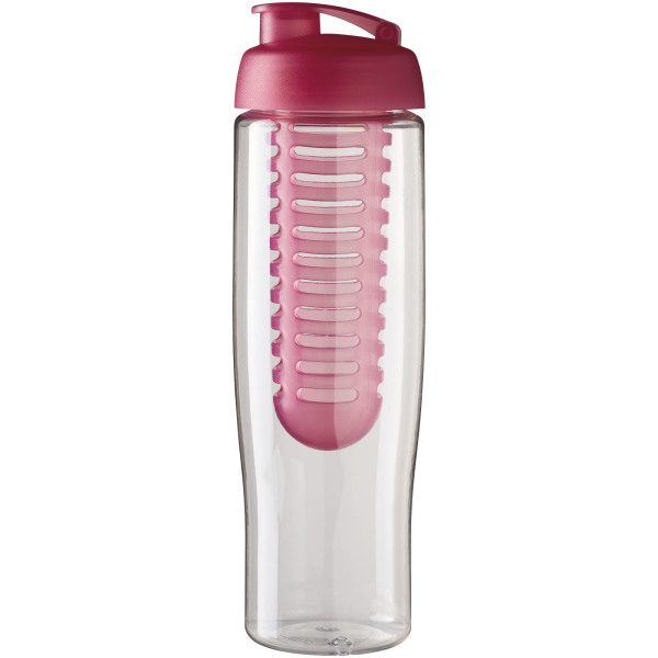 H2O Active® Tempo 700 ml flip lid sport bottle & infuser - Transparent/Pink