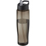 H2O Active® Eco Tempo 700 ml spout lid sport bottle - Solid black/Charcoal