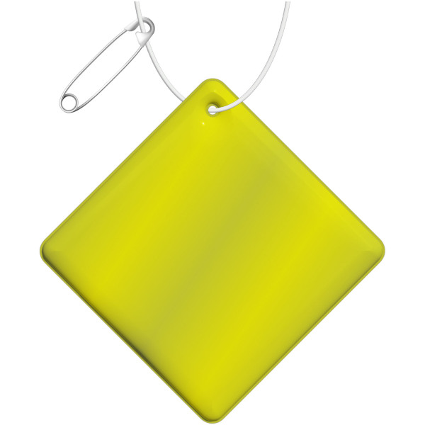 RFX™ H-09 kleine reflecterende pvc hanger met diamant - Neongeel