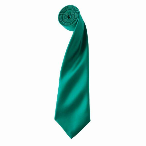 'Colours' Satin Tie, Emerald, ONE, Premier