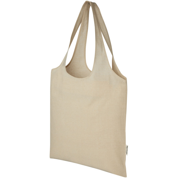 Pheebs 150 g/m² recycled cotton trendy tote bag 7L - Heather natural